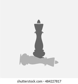 Checkmate. Chess Black King win white king. Vector illustration