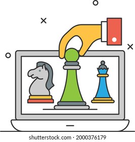 Checkmate Concept, Compete aggressively Vector Icon Design, Business Strategy Symbol, Marketing plan Sign, administration and operational management Stock illustration