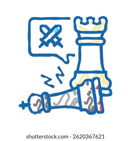 checkmate game process doodle icon sketch vector. checkmate game process sign. isolated symbol illustration