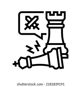 checkmate game process line icon vector. checkmate game process sign. isolated contour symbol black illustration