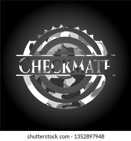 Checkmate grey camouflaged emblem