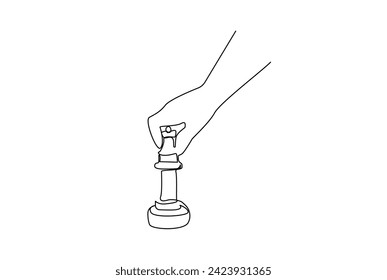 checkmate hand game strategy hold one line art design