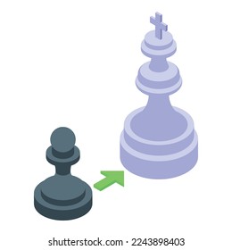 Checkmate icon isometric vector. Online chess. Game board