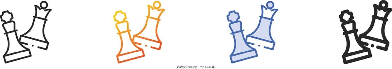 checkmate icon.Thin Linear, Gradient, Blue Stroke and bold Style Design Isolated On White Background