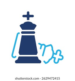 Checkmate king down colored icon vector design good for web or mobile app