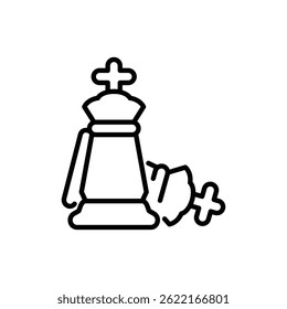 Checkmate king down outline icon vector design good for web or mobile app