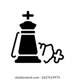 Checkmate king down solid icon vector design good for web or mobile app