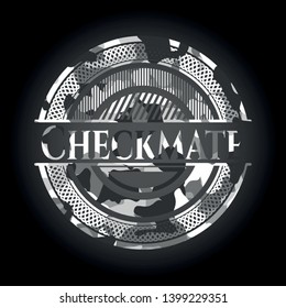 Checkmate on grey camouflaged pattern