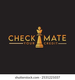 CheckMate Text Logo Vector Design with Chess Pieces , Chess Pieces minimal logo design, minimal Logo Vector Art with chess symbol,  chess Logo Vector Art illustration with white background