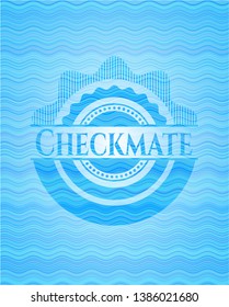 Checkmate water representation badge. Vector Illustration. Detailed.