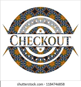 Checkout arabesque emblem background. arabic decoration.