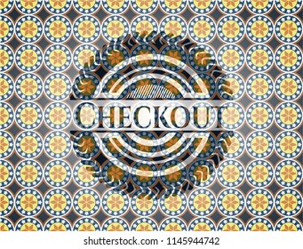 Checkout arabic style badge. Arabesque decoration.