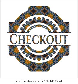 Checkout arabic style badge. Arabesque decoration.