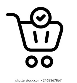 Icono de la cesta del Completar compra, ícono del carro.
