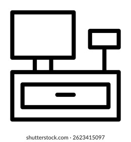 Checkout counter icon line style transparent