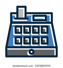 Checkout Counter Vector Thick Line Filled Dark Colors Icons For Personal And Commercial Use.

