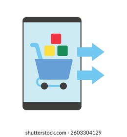 Checkout flat color icon, mini illustration. use for economy, business, finance, ecommerce, payment service UI, UX kit, app and web development, digital or print.