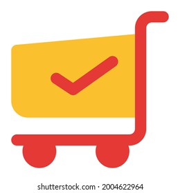 Checkout flat icon from the online shop icon set section, suitable for online products buying and selling business