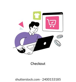 Checkout Flat Style Design Vector illustration. Stock illustration