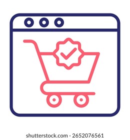 Ilustración vectorial de color de icono de Completar compra