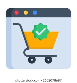 Completar compra Icon Ilustración vectorial plana
