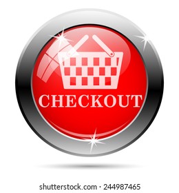 Checkout icon. Internet button on white background. 