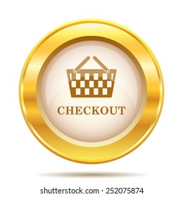 Checkout icon. Internet button on white background. EPS10 vector. 