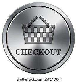 Checkout icon. Internet button on white background. EPS10 Vector. 