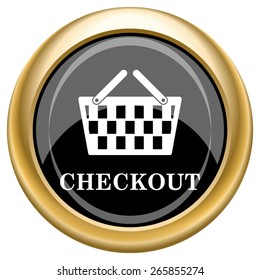 Checkout icon. Internet button on white  background. EPS10 Vector.