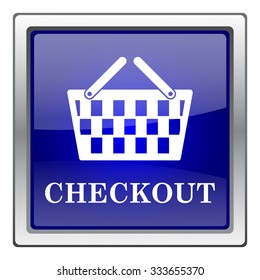 Checkout icon. Internet button on white background. EPS10 vector.
