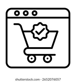 Checkout Icon Line Vector Illustration