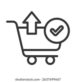 Checkout Icon Lineal Style Vector Illustration