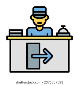 checkout icon or logo illustration filled outline color