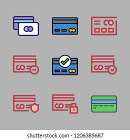 checkout icon set. vector set about credit card icons set.