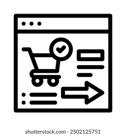 Icono de Completar compra con contorno de estilo