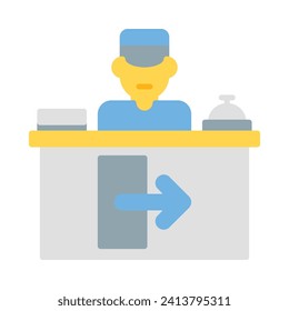 checkout icon vector or logo illustration flat color style 