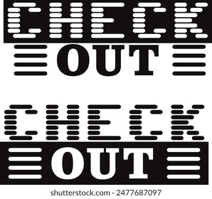 checkout label black and white