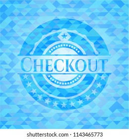 Checkout light blue mosaic emblem