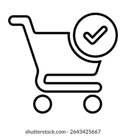 checkout line icon design. checkout thin black outline symbol vector illustration. editable stroke icon on transparent background.