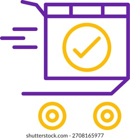 Checkout Line Two Color Vector Icon Design