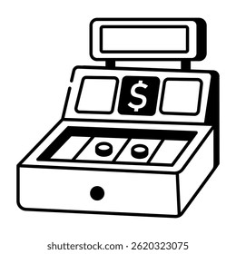 A checkout machine illustration in sketchy style
