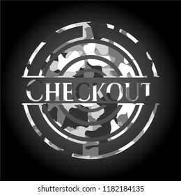 Checkout on grey camouflage pattern