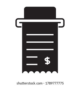 Checkout or payment receipts flat icon for apps and websites