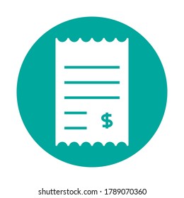 Checkout or payment receipts vector color icon for apps and websites