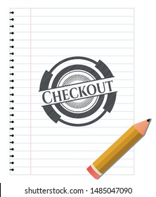 Checkout with pencil strokes. Vector Illustration. Detailed.