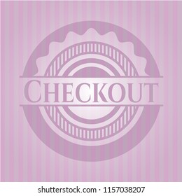 Checkout pink emblem. Retro