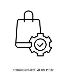 Checkout process icon for online shopping