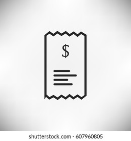 Checkout receipt or purchase receipt line art icon for apps and websites
