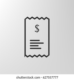 Checkout receipt or purchase receipt line art icon for apps and websites