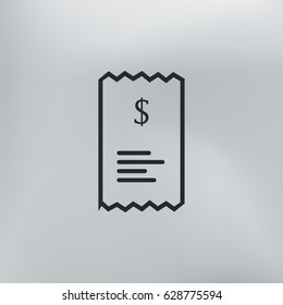 Checkout receipt or purchase receipt line art icon for apps and websites